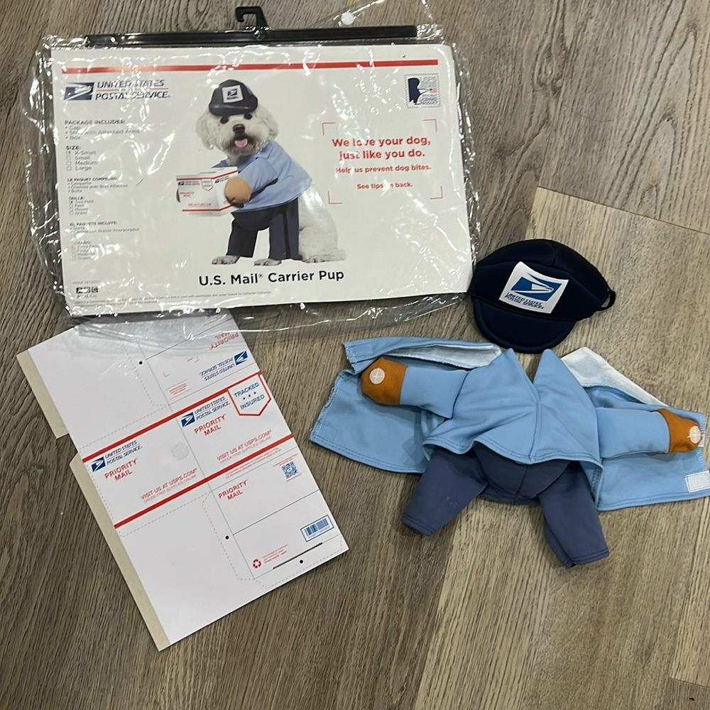 USPS Mail Carrier Dog Costume, size XS